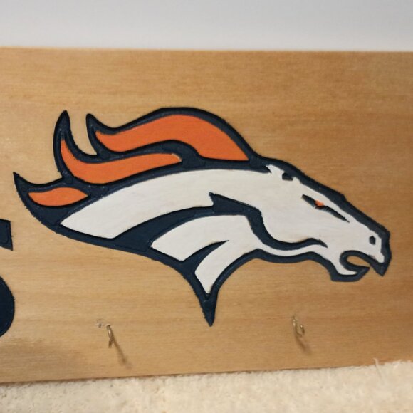 NEW!! Handcrafted Denver Broncos Engraved Wood Sign, 6" (L) x 20" (W) X 0.5" (D) - Picture 4 of 10